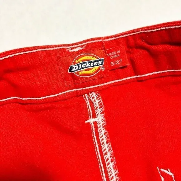 Dickies Red Shorts - juniors size 5 or women’s 27 - Picture 5 of 7